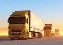 tractor trailer on road